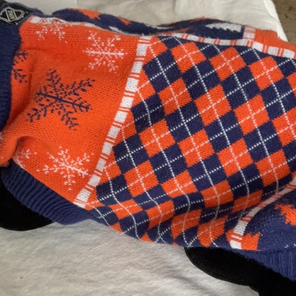 NHL Edmonton Oilers Dog Sweater - Orange and Blue - Picture 5 of 5